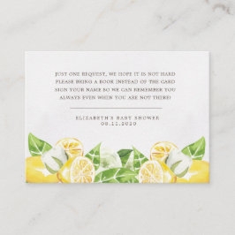 citroenboomfruitbloem baby shower behuizing kaart