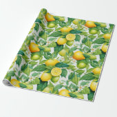 Citroenboomgaard Groene Gift Cadeaupapier (Uitgerold)