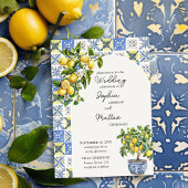 Citroenboomgaard rustieke mediterrane boog bruilof kaart