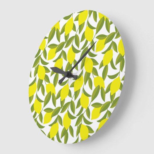 Citroenboomkunst: geel citrus naadloos patroon grote klok (Hoek)