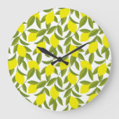 Citroenboomkunst: geel citrus naadloos patroon grote klok (Voorkant)