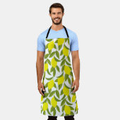 Citroenboomkunst: geel citrus naadloos patroon schort (Gedragen)