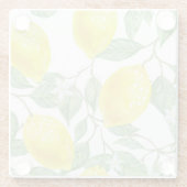 Citroenboompatroon Geel Groene Onderzetters (Achterkant)