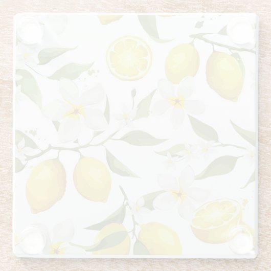 citroenboompatroon glazen onderzetter (Achterkant)