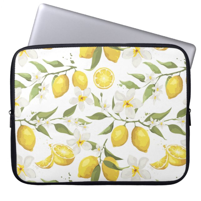  citroenboompatroon laptop sleeve (Voorkant)