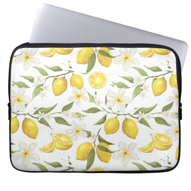  citroenboompatroon laptop sleeve (Voorkant)
