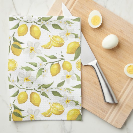  citroenboompatroon theedoek (Quarter Fold)