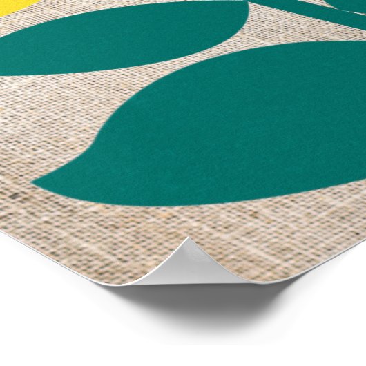 Citroenboomtak Geel Groen Abstract Poster (Hoek)