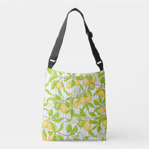 Citroenboomtak: Gestreept naadloos patroon Crossbody Tas