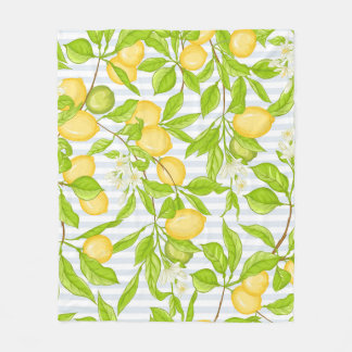 Citroenboomtak: Gestreept naadloos patroon Fleece Deken