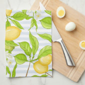 Citroenboomtak: Gestreept naadloos patroon Theedoek (Quarter Fold)