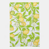Citroenboomtak: Gestreept naadloos patroon Theedoek (Verticaal)