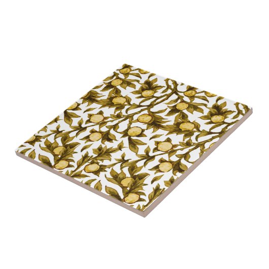 Citroenboomvruchten groen geel tegeltje (Zijkant)