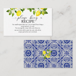 citroenbranche en blauwe mozaïekvrijgezellenfeest informatiekaartje