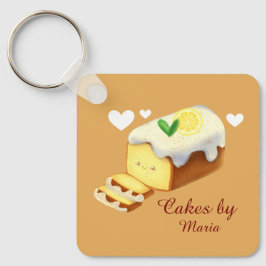 Citroenbrood Cake Met Ijslaag Sleutelhanger