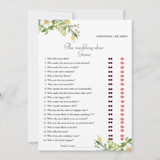 Citroenbruid & bruidegom Vrijgezellenfeest Game Ka Aankondiging (Voorkant)