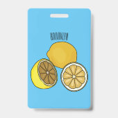 Citroencartoonillustratie Badge (Achterkant)