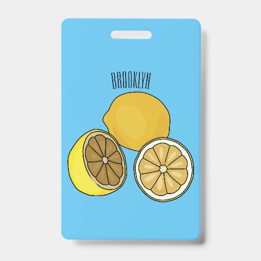 Citroencartoonillustratie Badge (Voorzijde)