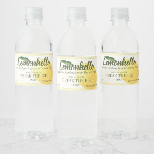 Citroencitrusvruchten hallo | Vriendschap Waterfles Etiket (Flessen)