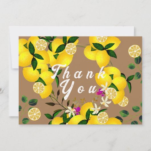 Citroendagen Bruin Bedankkaart (Voorkant)
