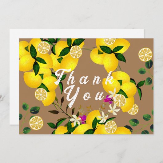 Citroendagen Bruin Bedankkaart (Voorkant / Achterkant)