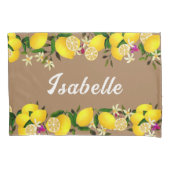 Citroendagen Bruin Kussensloop (Voorkant-Links)