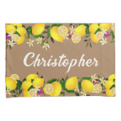 Citroendagen Bruin Kussensloop (Voorkant-Rechts)