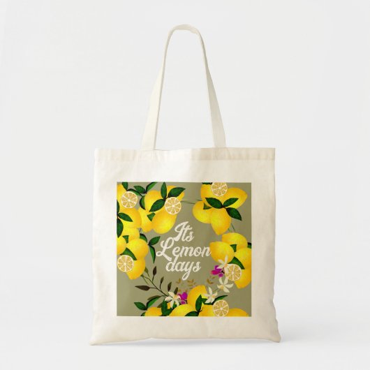 Citroendagen grijs tote bag (Voorkant)