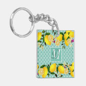 Citroendagen motief Aqua Sleutelhanger (Voorkant Links)