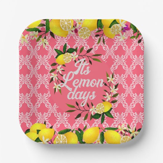 Citroendagen Motief Cherry Papieren Bordje (Voorkant)
