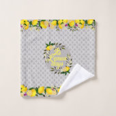 Citroendagen Motief Grijs Bad Handdoek (Wasdoekje)