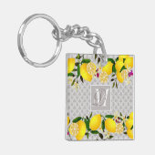 Citroendagen Motief Grijs Sleutelhanger (Voorkant Links)