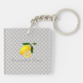 Citroendagen Motief Grijs Sleutelhanger (Achterkant)
