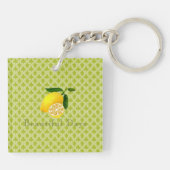 Citroendagen Motief Groen Sleutelhanger (Achterkant)