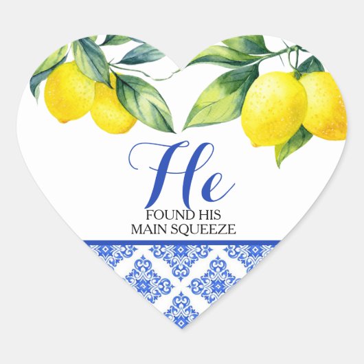 Citroendouche Hart Sticker (Voorkant)
