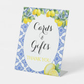 Citroendouche Kaarten & Cadeaubordje Reclamebord Met Voetstuk (Voorkant)