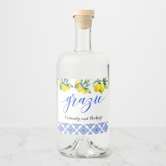 Citroendouche Likeurfles Etiket (Voorkant)