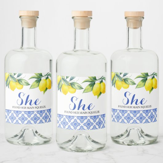 Citroendouche Likeurfles Etiket (Flessen)