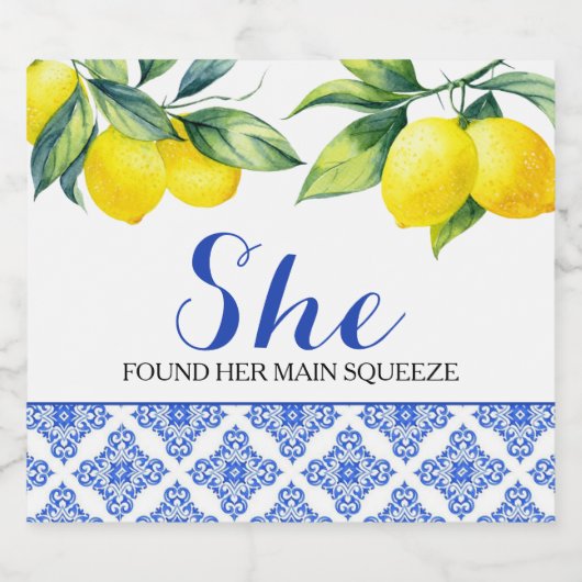 Citroendouche Likeurfles Etiket (Enkel label)