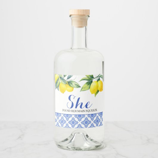 Citroendouche Likeurfles Etiket (Voorkant)