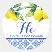 Citroendouche Ronde Sticker (Voorkant)