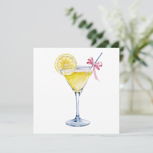 Citroendruppelcocktail Kaart (Staand voorkant)