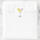 Citroendruppelcocktail Vierkante Sticker (Tas)
