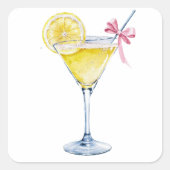 Citroendruppelcocktail Vierkante Sticker (Voorkant)