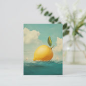 Citroeneiland in dromerige wateren feestdagenkaart (Staand voorkant)