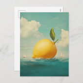 Citroeneiland in dromerige wateren feestdagenkaart (Voorkant / Achterkant)