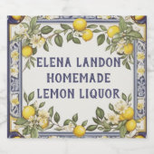 Citroenen Aangepaste Naam Limoncello Citroenlikeu Likeurfles Etiket (Enkel label)
