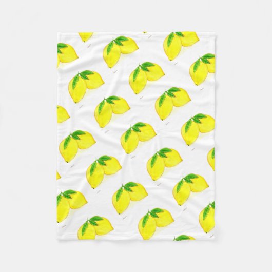 Citroenen afdrukken Gele vruchten Fleece Deken (Voorkant)