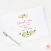 Citroenen Aquarel Trouwgeschenk Bedankt Ronde Sticker (Envelop)