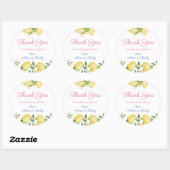 Citroenen Aquarel Trouwgeschenk Bedankt Ronde Sticker (Vel)